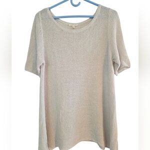 Eileen Fisher silk/linen oatmeal tunic Sz L